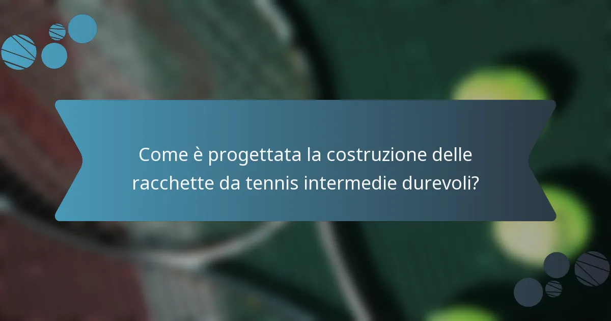 Come è progettata la costruzione delle racchette da tennis intermedie durevoli?